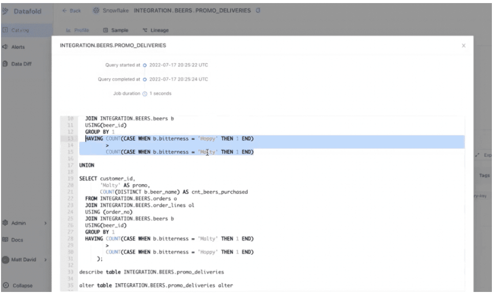 Image of hard-coded SQL statement