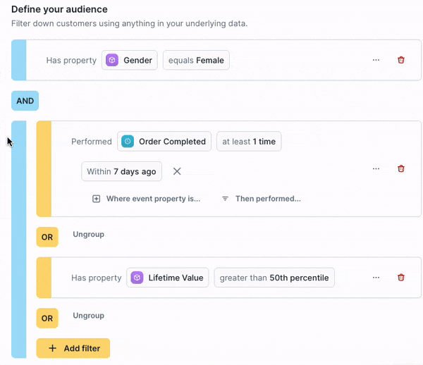 Improved UX in Customer Studio's Audience Builder