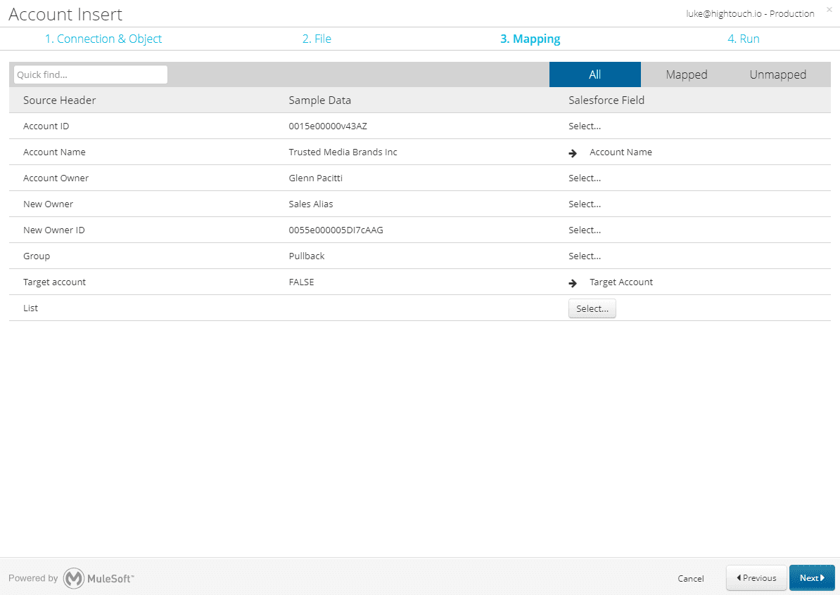 image of dataloader.io data mapping