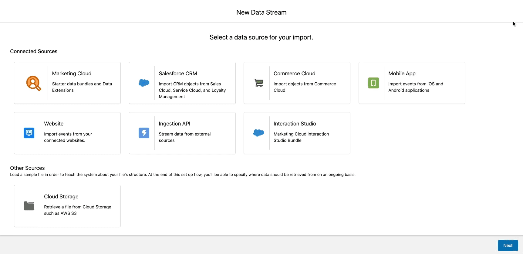 creating a new data stream in Salesforce CDP