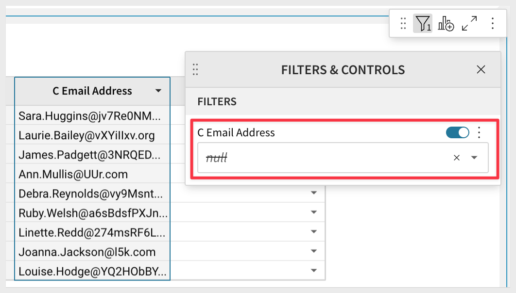 null value filters