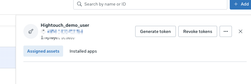 Screenshot of the Facebook Business account UI