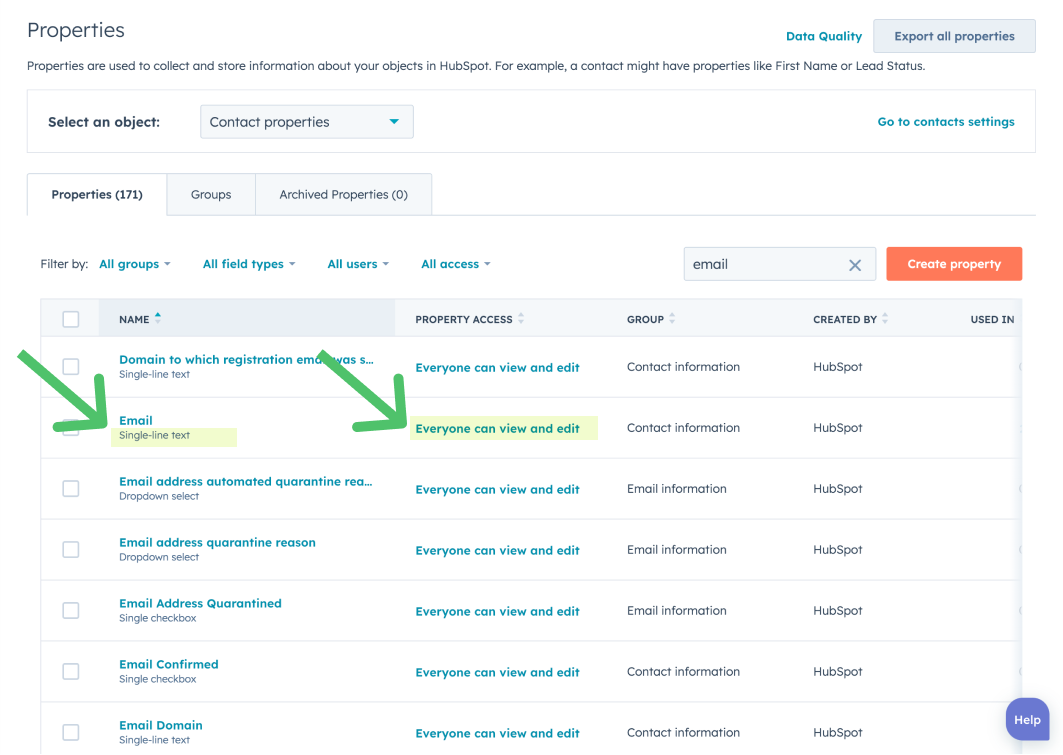 Inspecting a property's data type and access