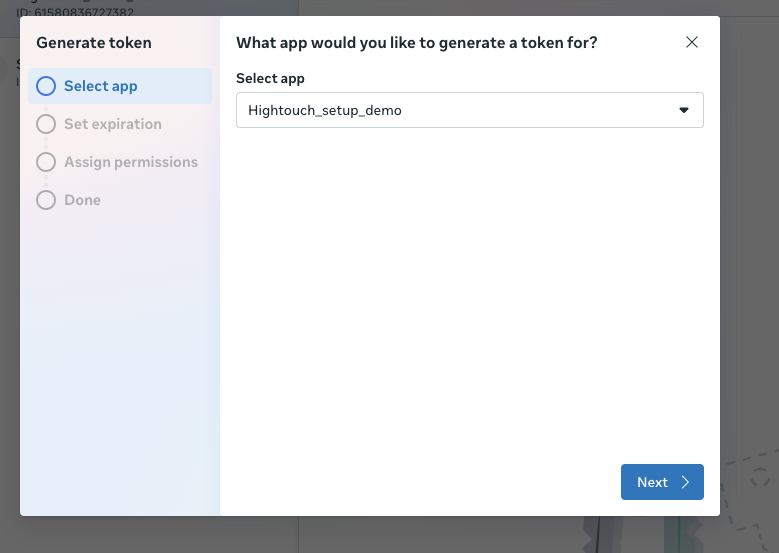 Screenshot of the Meta Business account UI