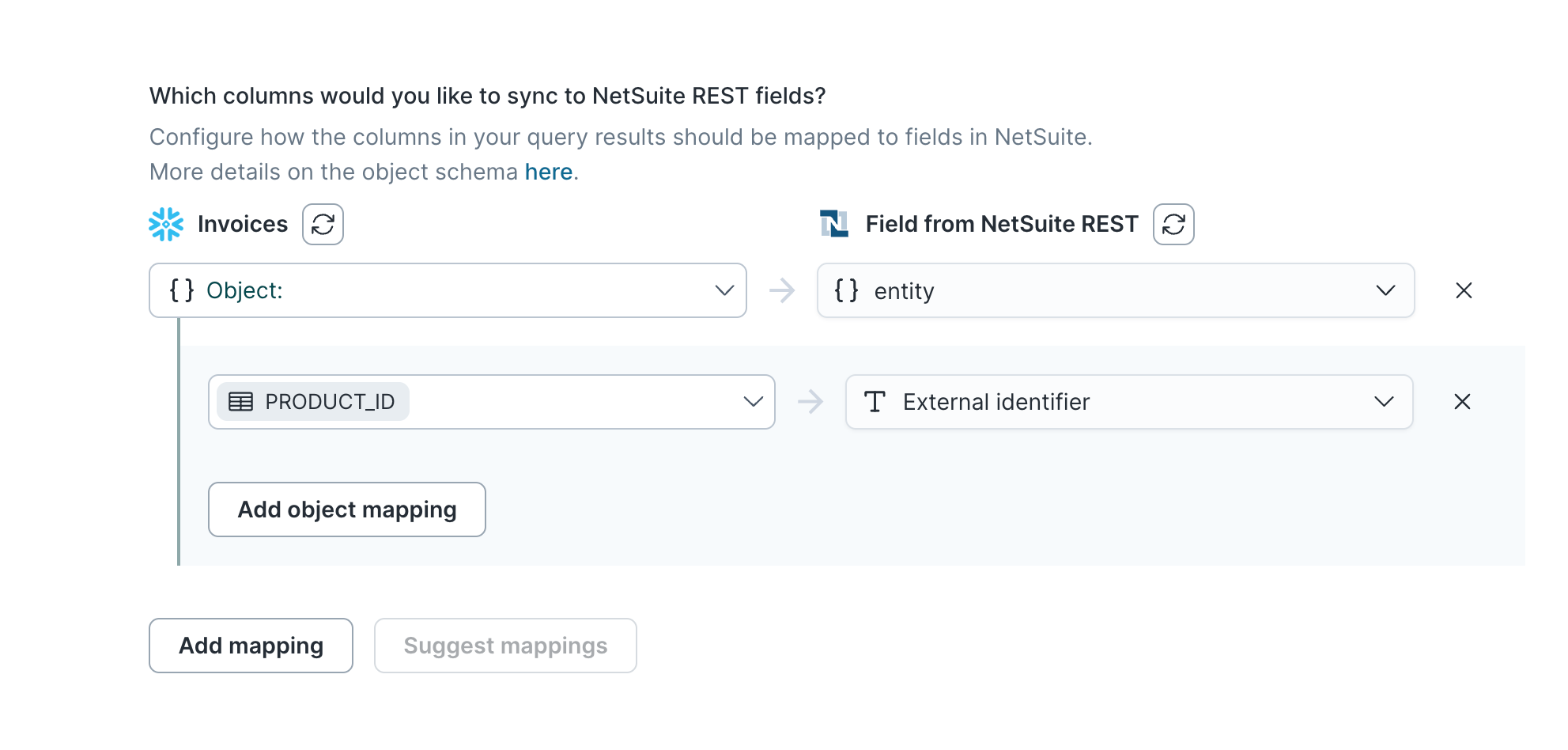 Field mapping in the Hightouch UI