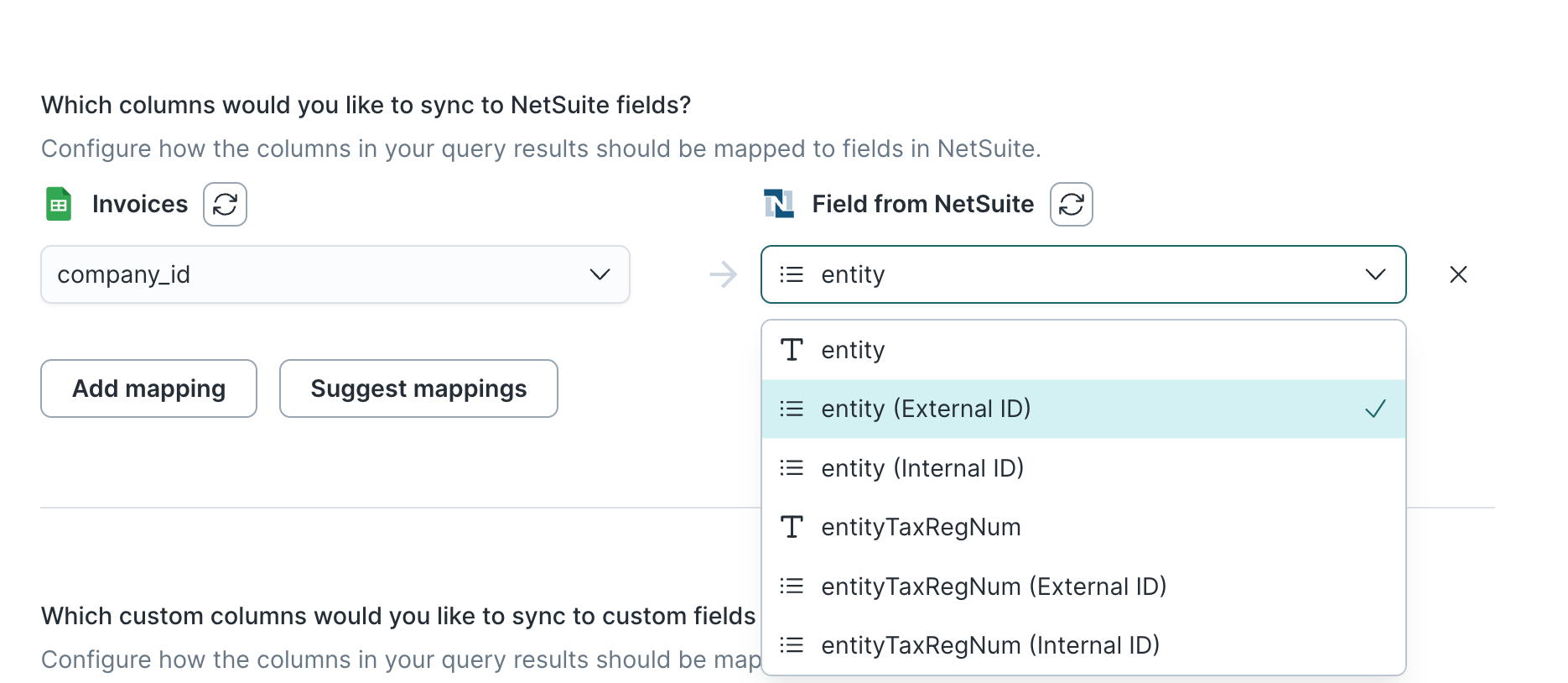 Field mapping in Hightouch