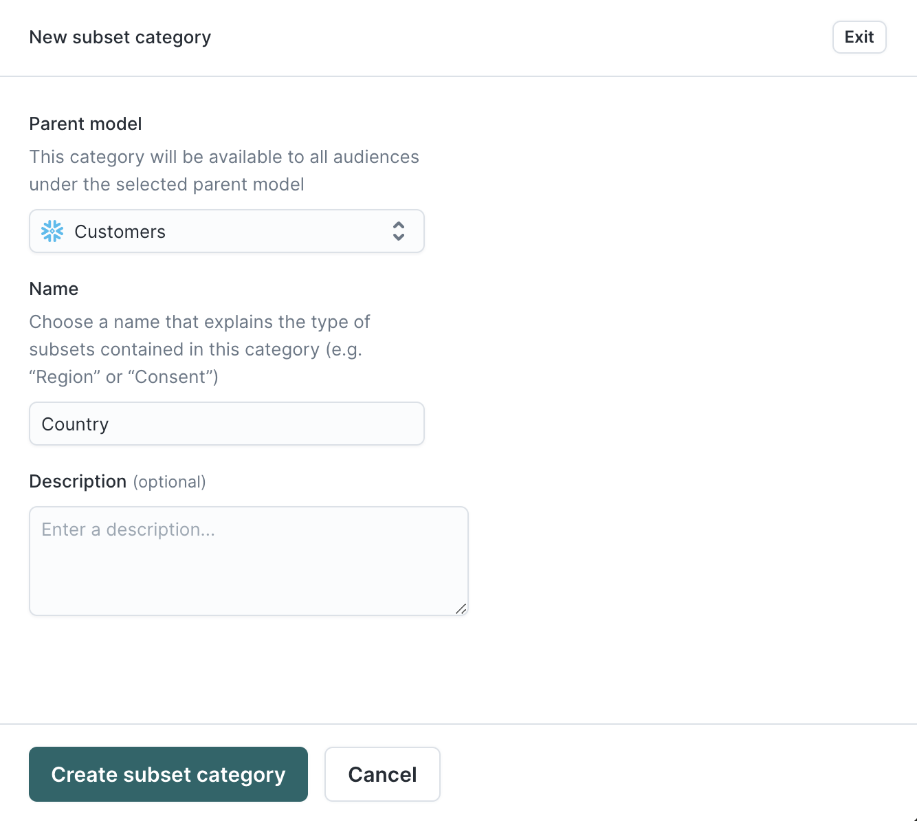 New subset category