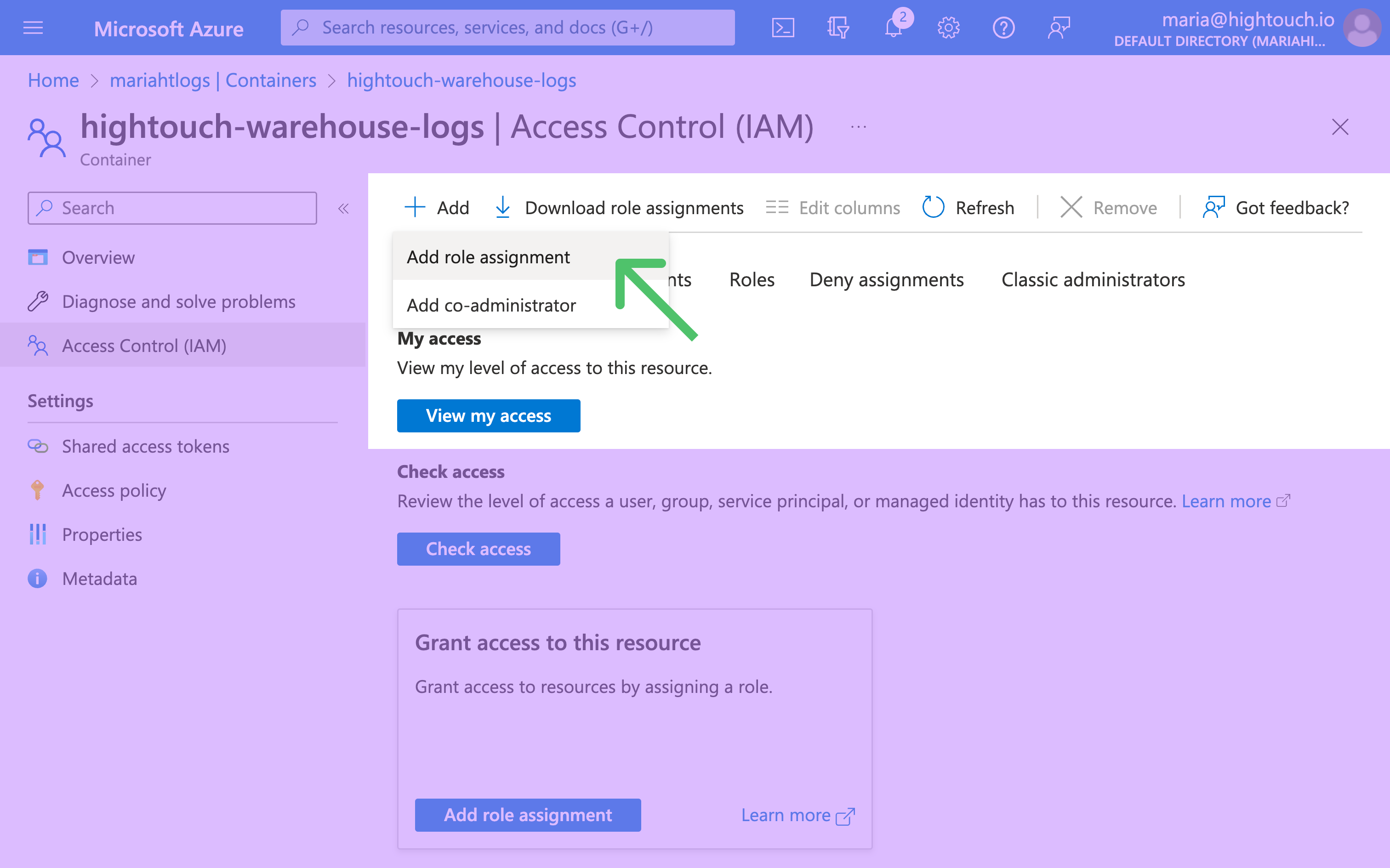 Azure Portal screenshot