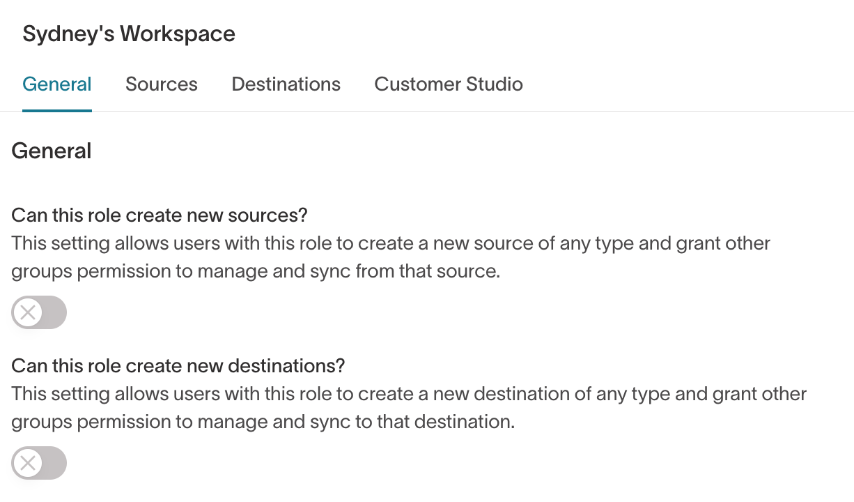 Custom role selection